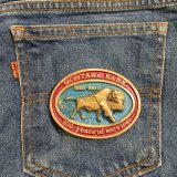 Montana Bank 1881-1981 vintage belt buckle – on jeans back pocket