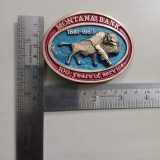 Montana Bank 1881-1981 vintage belt buckle – with ruler for size