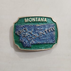 Montana Big Sky Country vintage belt buckle – front view