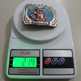 Montana The Scout vintage belt buckle – on scale showing weight