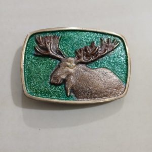 Moose vintage belt buckle – front view