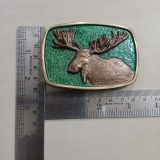 Moose vintage belt buckle – with ruler for size