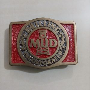 MUD Drilling Incorporated vintage belt buckle – front view