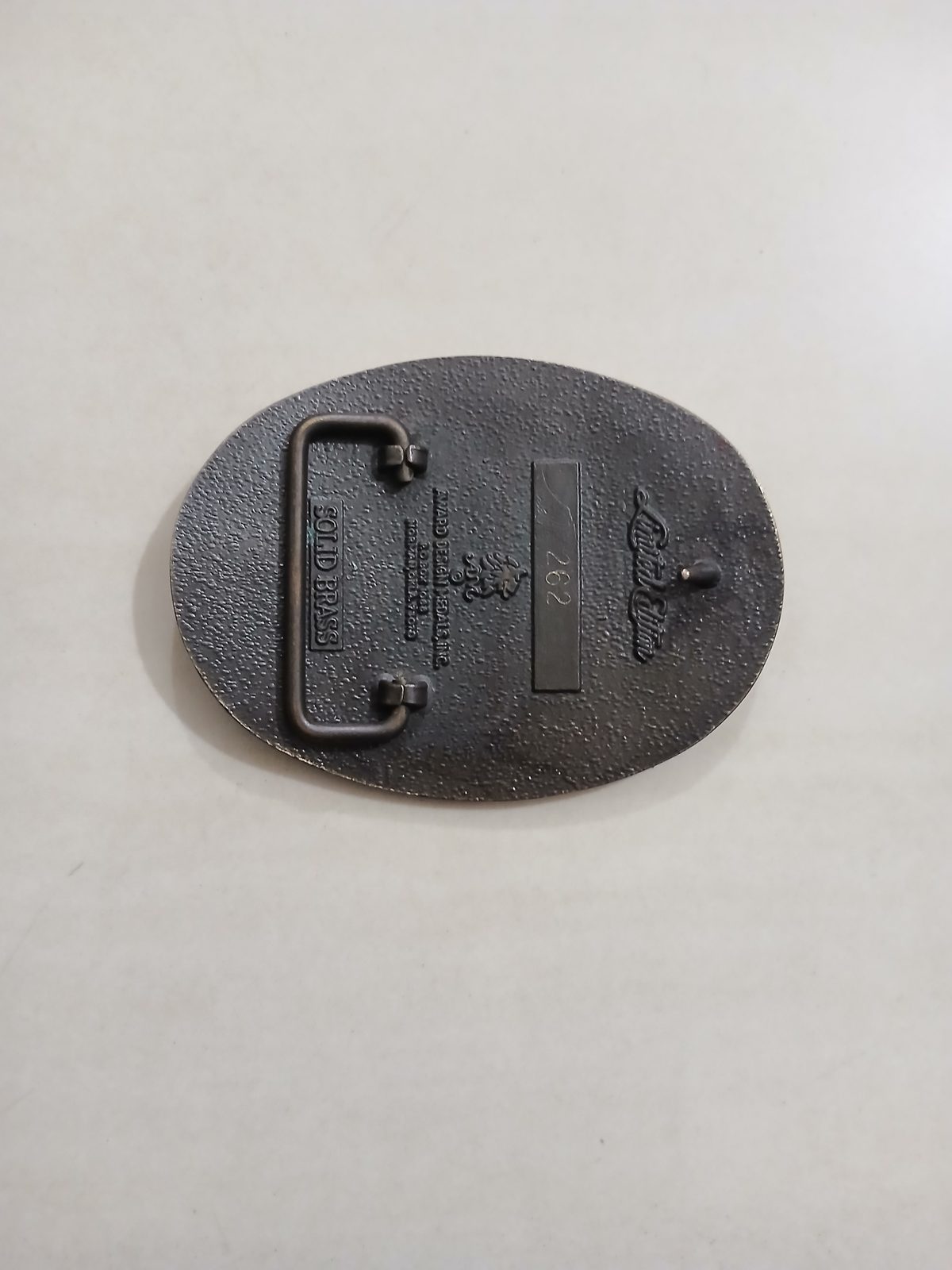 Mustang 1901-1986 Vintage Belt Buckle – Back view Mustang 1901-1986 vintage belt buckle – back view