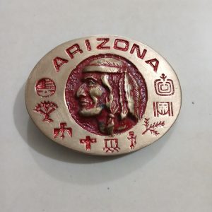 Native American Chief vintage belt buckle – front view