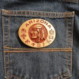 Native American Chief vintage belt buckle – on jeans back pocket