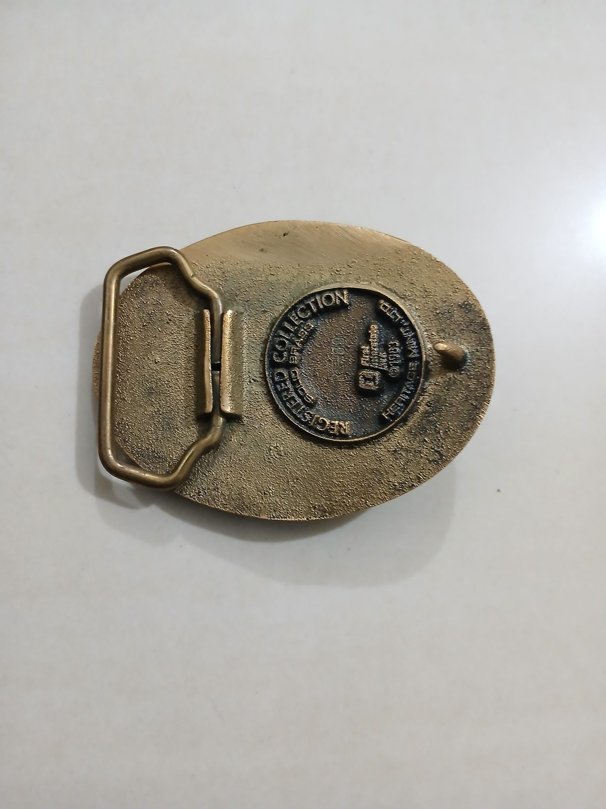 Nevada Bighorn Ram Vintage Belt Buckle – Back view Nevada Bighorn Ram vintage belt buckle – back view