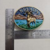 Nevada Bighorn Ram vintage belt buckle – with ruler for size