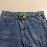 Nevada Bighorn Ram vintage belt buckle – worn on belt with jeans