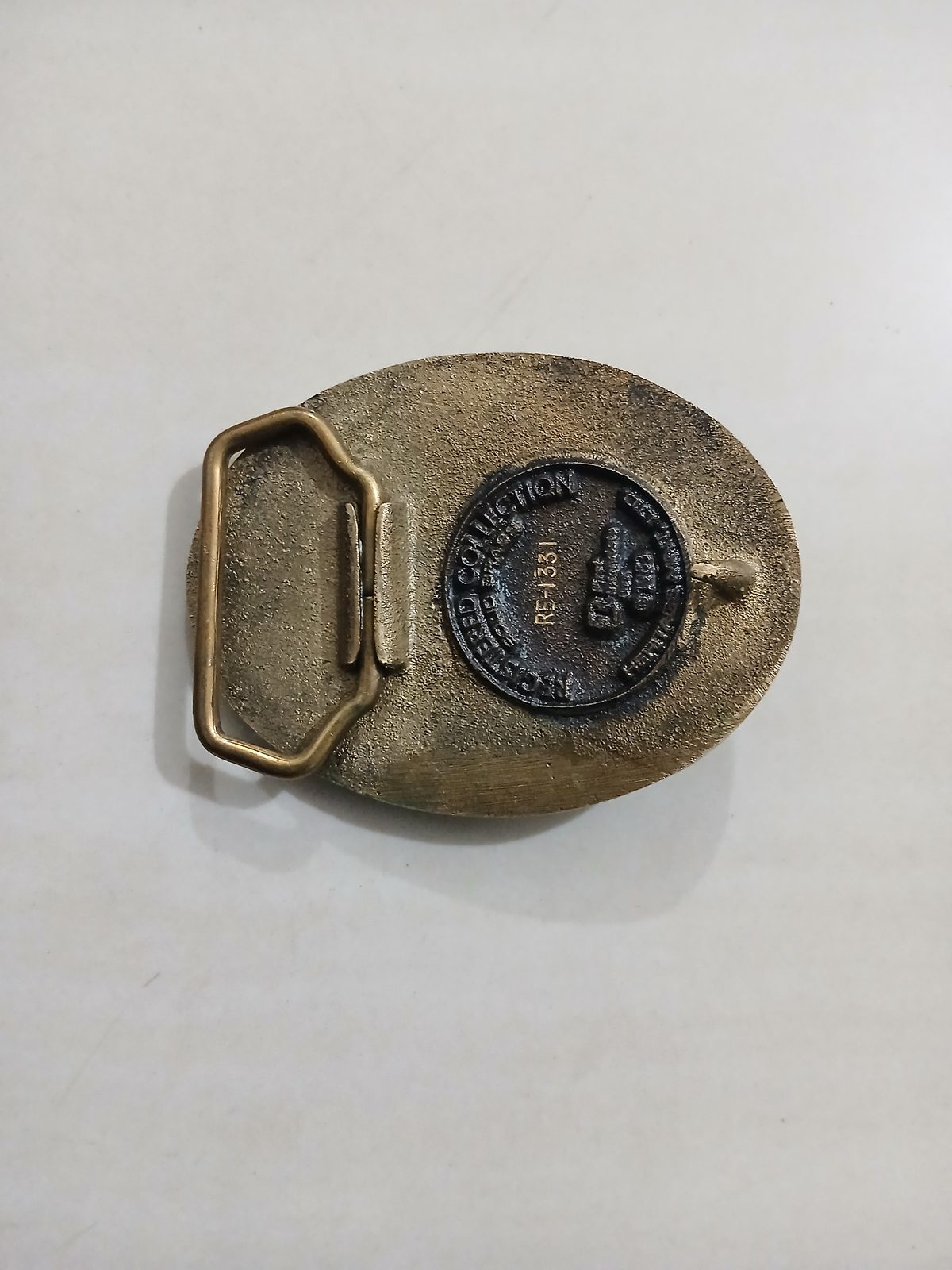 Nevada Bighorn Ram Vintage Belt Buckle – Back view Nevada Bighorn Ram vintage belt buckle – back view