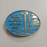NGL Safety Award 1987 vintage belt buckle – front view