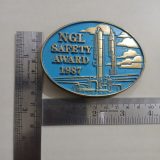 NGL Safety Award 1987 vintage belt buckle – with ruler for size