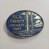 NGL Safety Award 1987 vintage belt buckle – front view