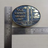 NGL Safety Award 1987 vintage belt buckle – with ruler for size