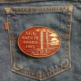 NGL Safety Award 1987 vintage belt buckle – on jeans back pocket