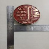 NGL Safety Award 1987 vintage belt buckle – with ruler for size