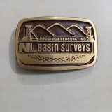 NL Basin Surveys vintage belt buckle – front view