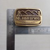 NL Basin Surveys vintage belt buckle – with ruler for size