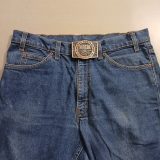 Norcon Inc Prudhoe Bay Safety Award vintage belt buckle – worn on belt with jeans