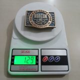 Norcon Inc Prudhoe Bay Safety Award vintage belt buckle – on scale showing weight