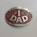 Number 1 Dad vintage belt buckle – front view
