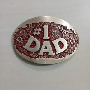 Number 1 Dad vintage belt buckle – front view