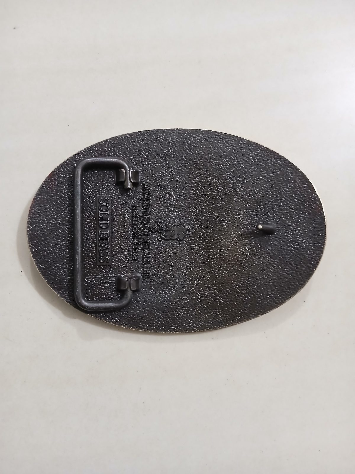 Number 1 Dad Vintage Belt Buckle – Back view Number 1 Dad vintage belt buckle – back view