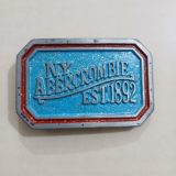NY Abercrombie Est 1892 Blue vintage belt buckle – front view