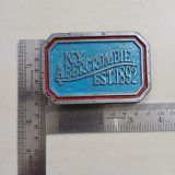 NY Abercrombie Est 1892 Blue vintage belt buckle – with ruler for size
