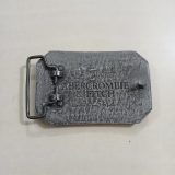 NY Abercrombie Est 1892 Red vintage belt buckle – back view