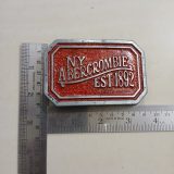 NY Abercrombie Est 1892 Red vintage belt buckle – with ruler for size
