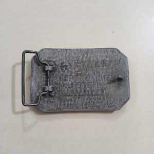 NY Abercrombie Est 1892 Red vintage belt buckle – back view
