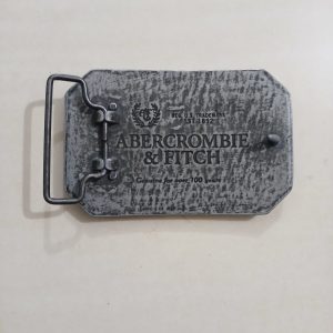 NY Abercrombie Est 1892 Red vintage belt buckle – back view