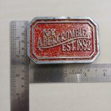 NY Abercrombie Est 1892 Red vintage belt buckle – with ruler for size