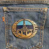 Offshore Drilling Rig vintage belt buckle – on jeans back pocket