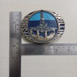 Offshore Drilling Rig vintage belt buckle – with ruler for size