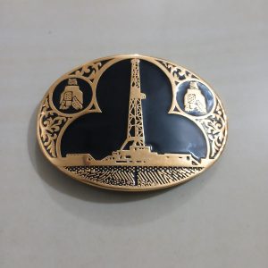 Oil Rig Drill Bits vintage belt buckle – front view