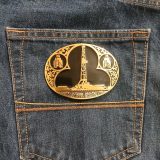 Oil Rig Drill Bits vintage belt buckle – on jeans back pocket