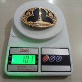 Oil Rig Drill Bits vintage belt buckle – on scale showing weight