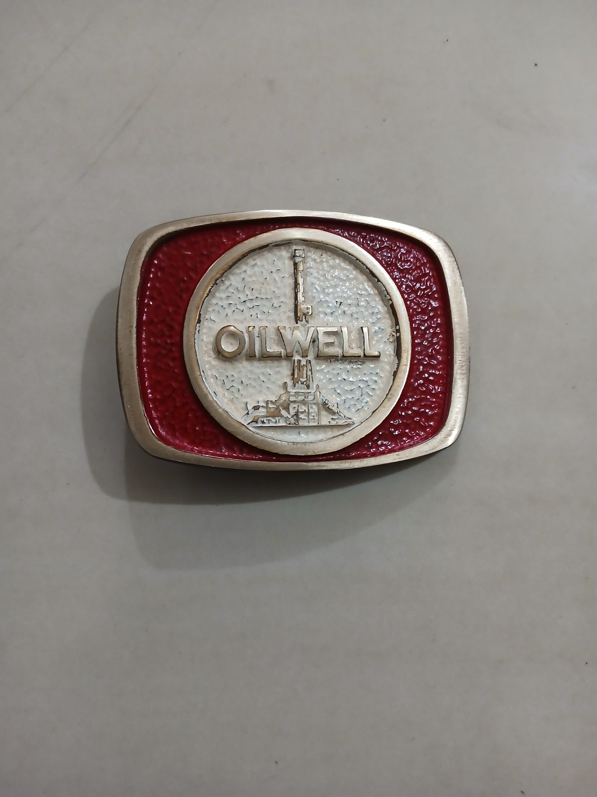 Oilwell Vintage Belt Buckle – Front view Oilwell vintage belt buckle – front view