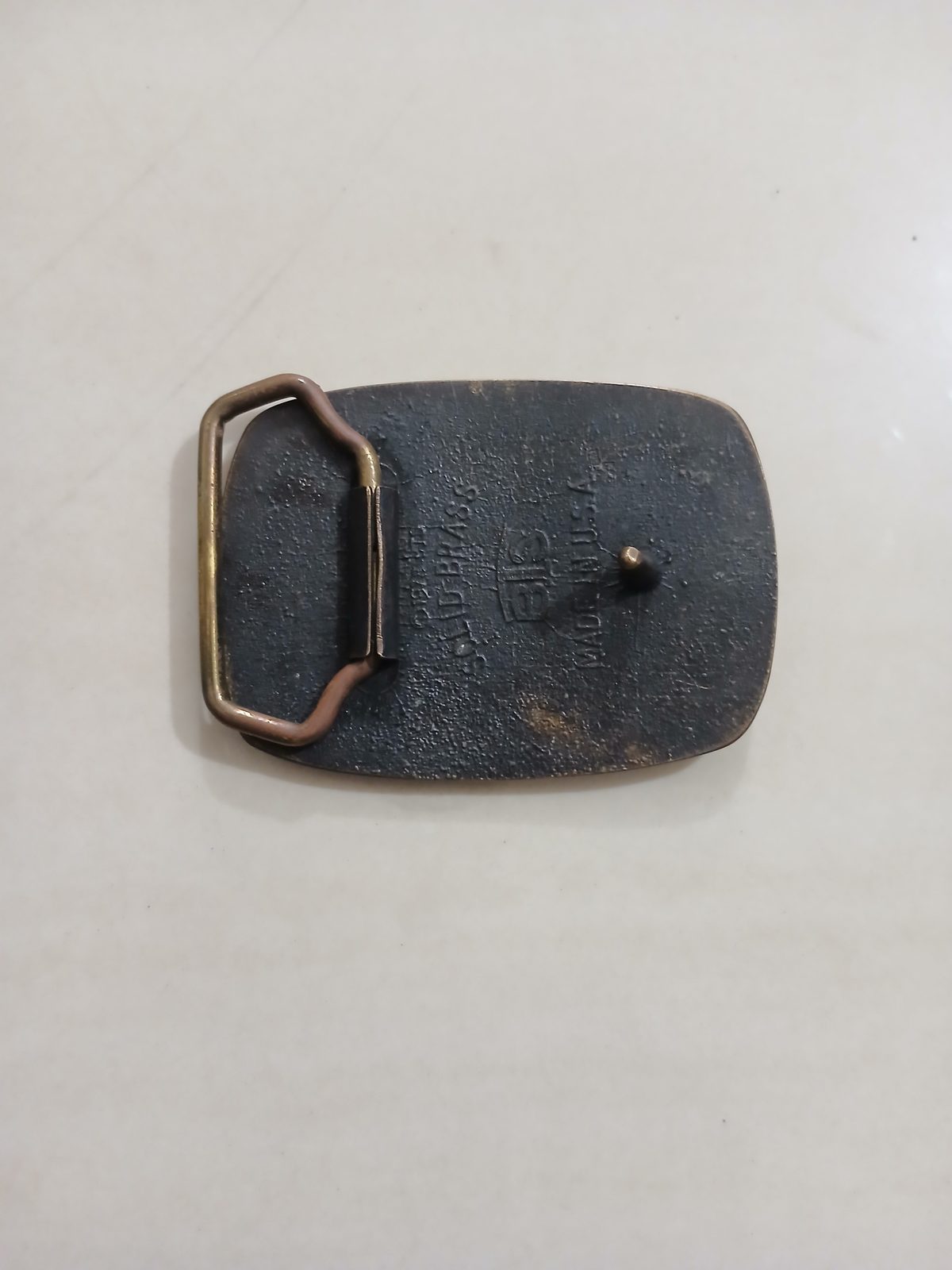 Oilwell Vintage Belt Buckle – Back view Oilwell vintage belt buckle – back view