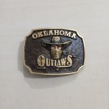 Oklahoma Outlaws vintage belt buckle – front view