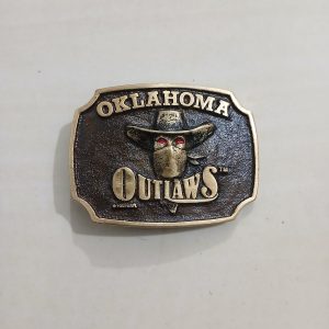 Oklahoma Outlaws vintage belt buckle – front view