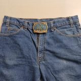 Oklahoma Wildcatters vintage belt buckle – worn on belt with jeans