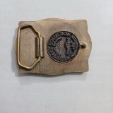 Oklahoma Wildcatters vintage belt buckle – back view