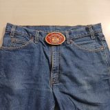 Paradise Flats Well Service Inc vintage belt buckle – worn on belt with jeans