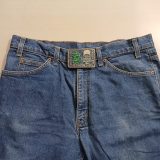 Penelec GPU 25 Years Safe Worker vintage belt buckle – worn on belt with jeans