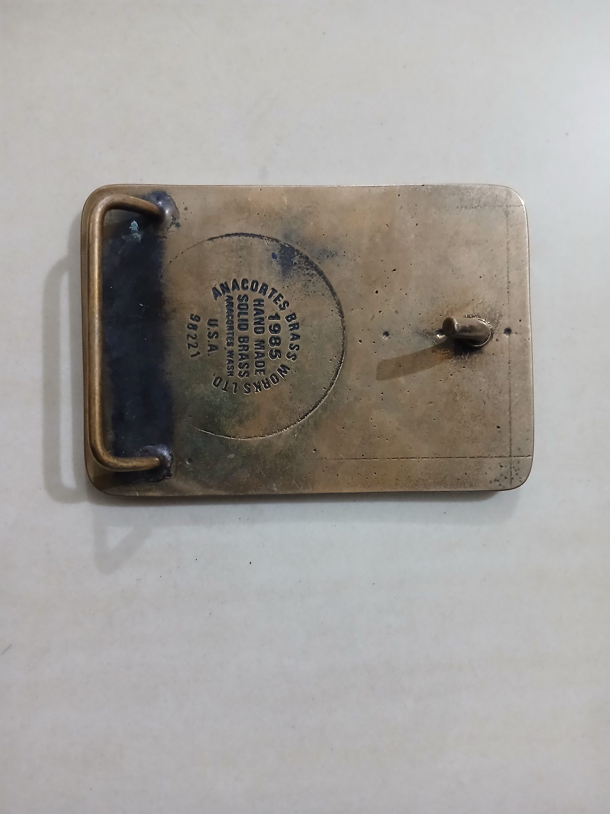 Penelec GPU 25 Years Safe Worker Vintage Belt Buckle – Back view Penelec GPU 25 Years Safe Worker vintage belt buckle – back view