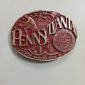 Pennsylvania Keystone State vintage belt buckle – front view