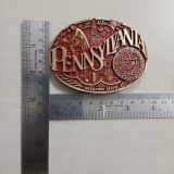 Pennsylvania Keystone State vintage belt buckle – with ruler for size